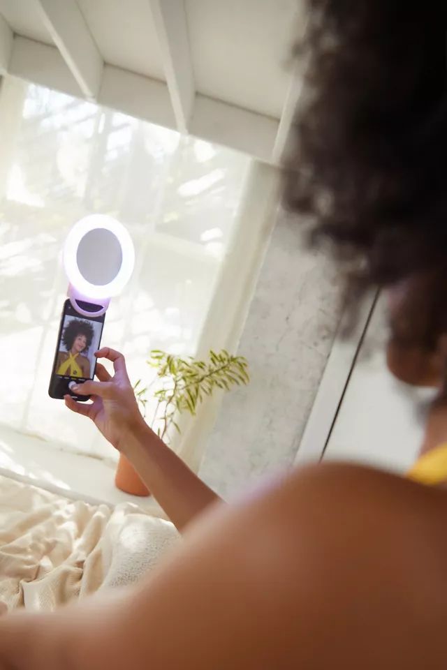 Brilliant Ideas Color-Changing Clip-On Selfie Ring Light Mirror | Urban Outfitters (US and RoW)
