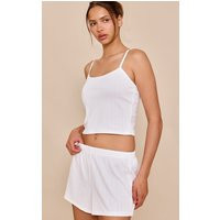 White Pointelle Cami Short Pj Set | PrettyLittleThing US