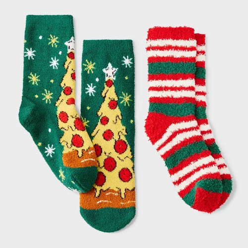 Toddler 2pk Gingerbread Cookies Christmas Cozy Socks with Gift Card Holder - Wondershop™ Pink 2... | Target