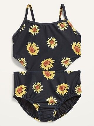 Printed Cut-Out-Waist One-Piece Swimsuit for Girls | Old Navy (US)