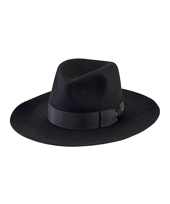 San Diego Hat Company Women's Fedoras BLACK - Black Wool Fedora | Zulily