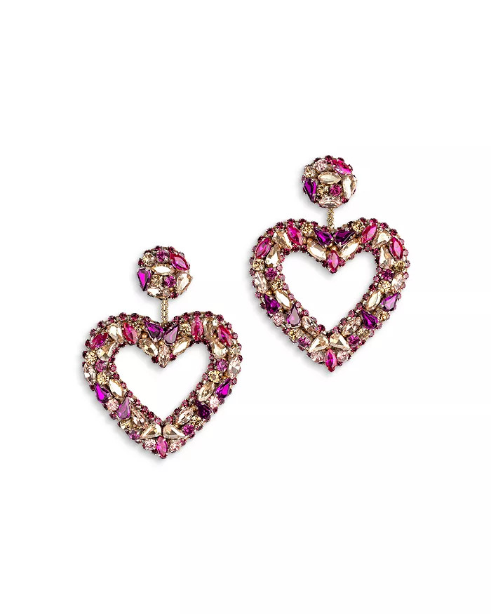 Carolina Mixed Color Crystal Heart Drop Earrings in Gold Tone | Bloomingdale's (US)