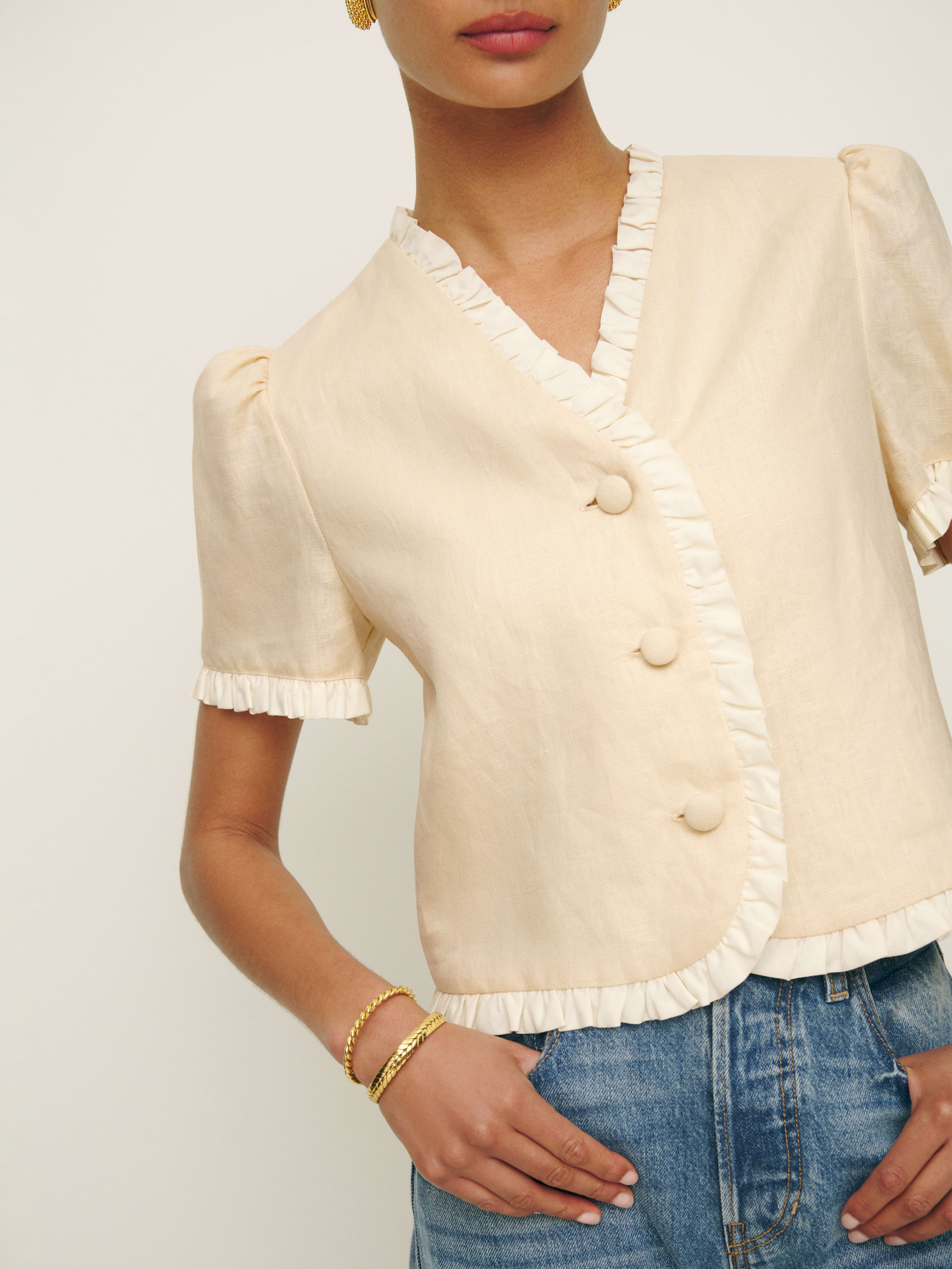 Bess Linen Top | Reformation (Global)