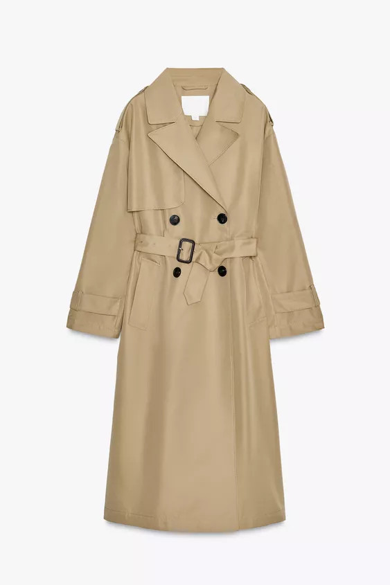BELTED LONG DOUBLE BREASTED TRENCH COAT | Zara US
