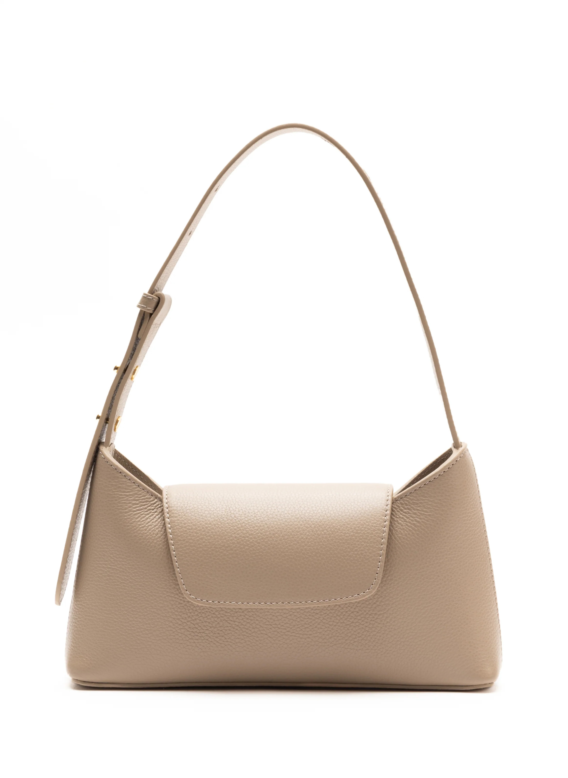 Envelope Pebbled Leather Taupe - Minimalist Shoulder Bags - Elleme | Elleme