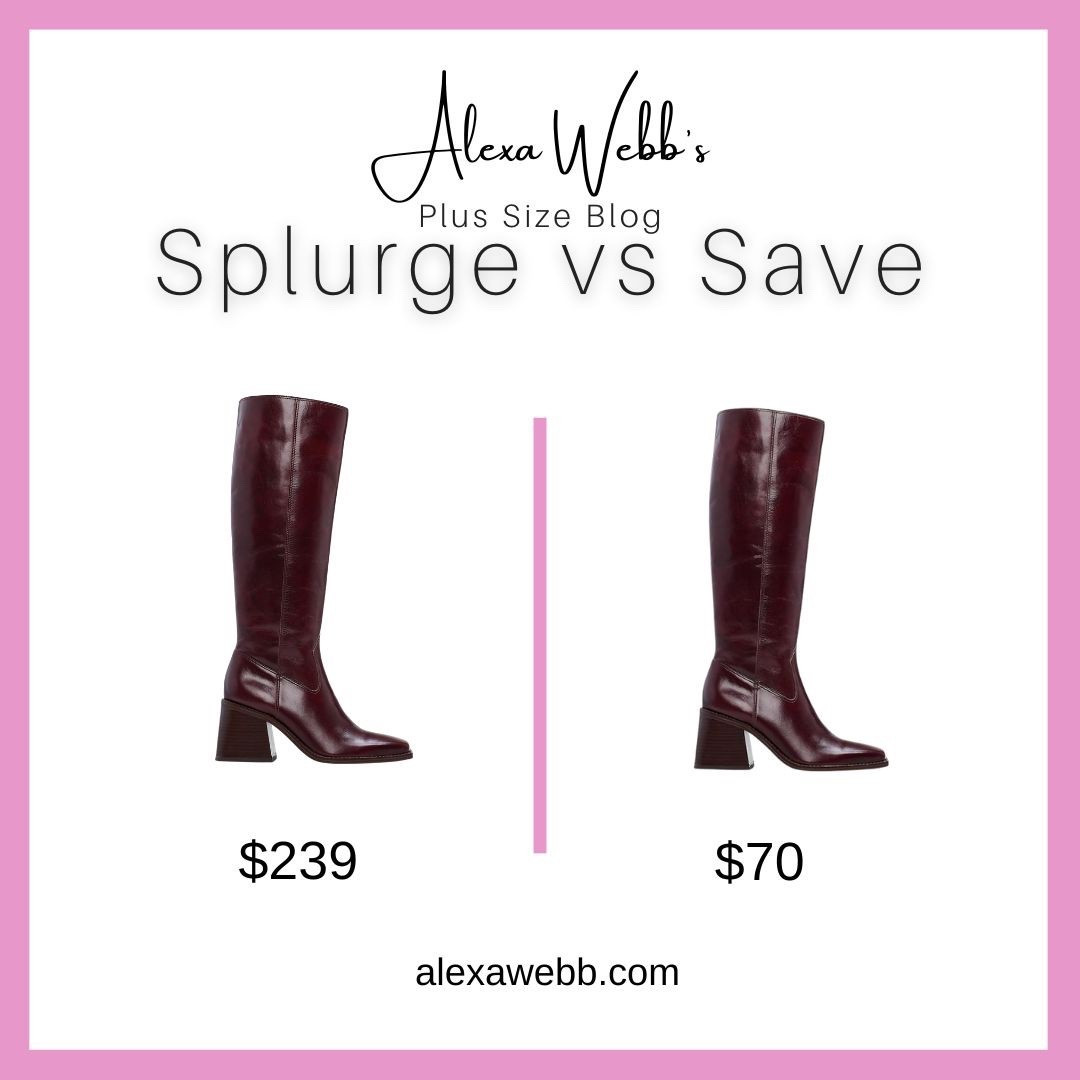 Wide Calf Burgundy Knee-High Boots - Splurge vs Save by Alexa Webb #plussize

#LTKShoeCrush #LTKMidsize #LTKPlusSize