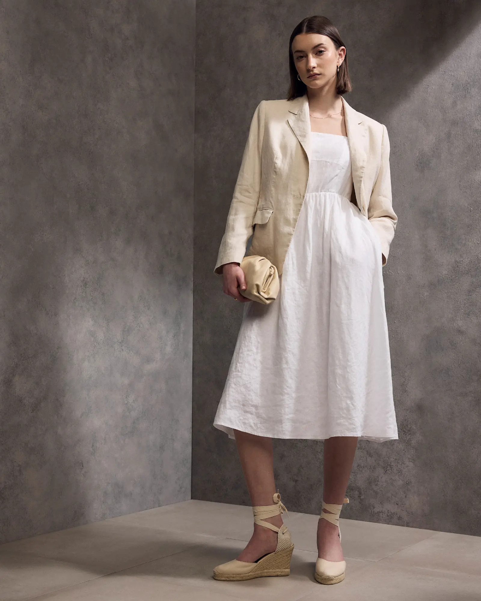 100% European Linen Fit & Flare Midi Dress | Quince