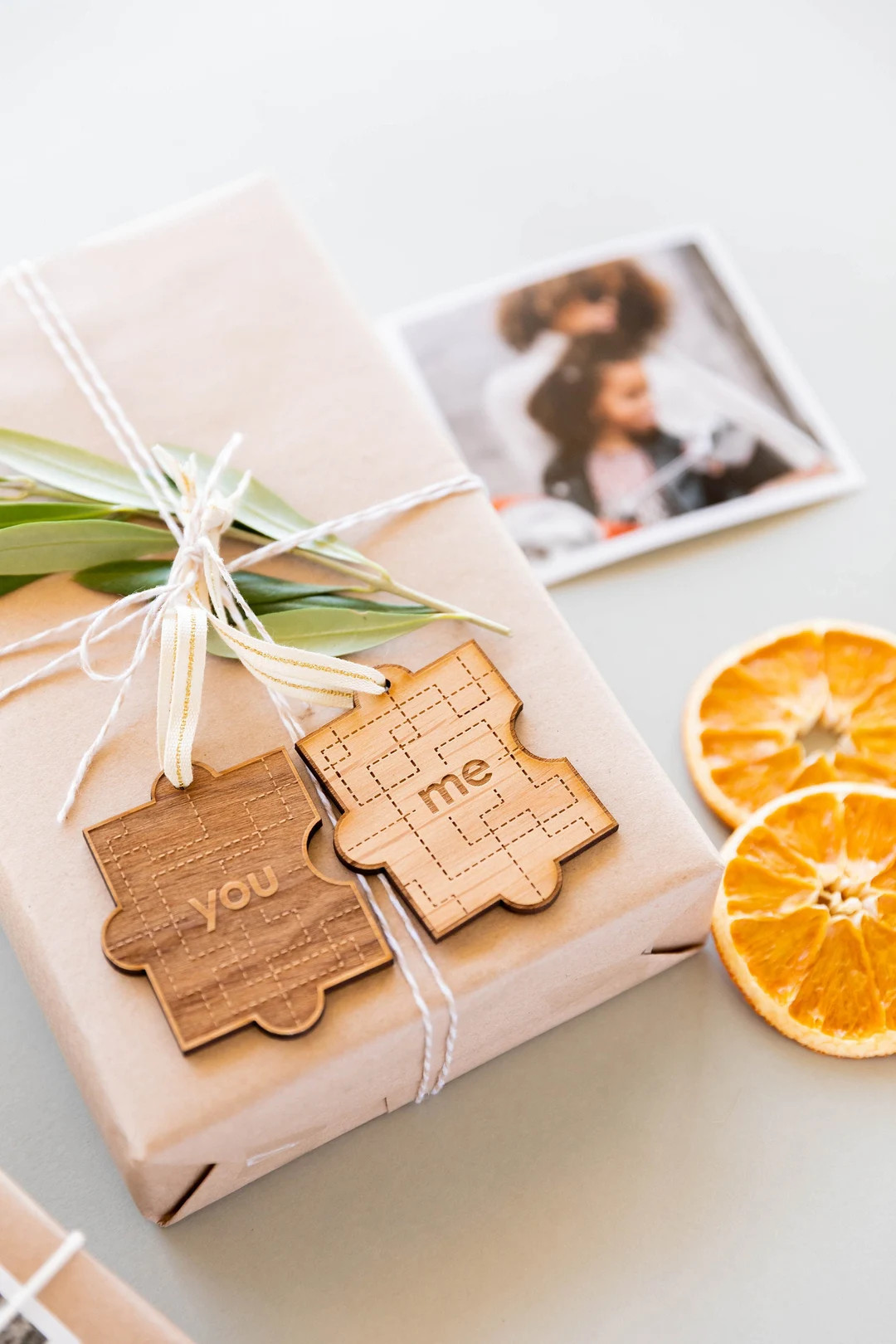 You & Me Puzzle Piece Wood Pair Ornament [5 Year Anniversary Gift, Custom Ornament, Puzzle Orname... | Etsy (US)