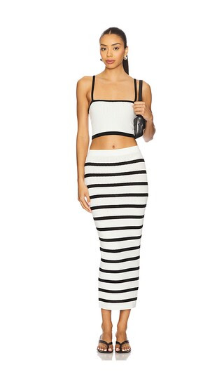 Lola Maxi Skirt Set in Ivory & Black | Revolve Clothing (Global)