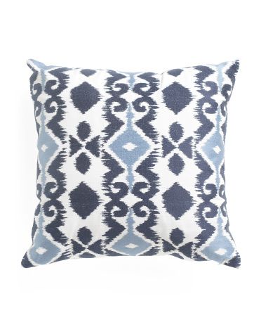 20x20 Indoor Outdoor Embroidered Ikat Pillow | TJ Maxx