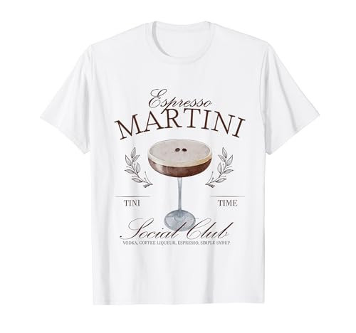 Espresso Martini Social Club Cocktail Bachelorette Design T-Shirt | Amazon (US)