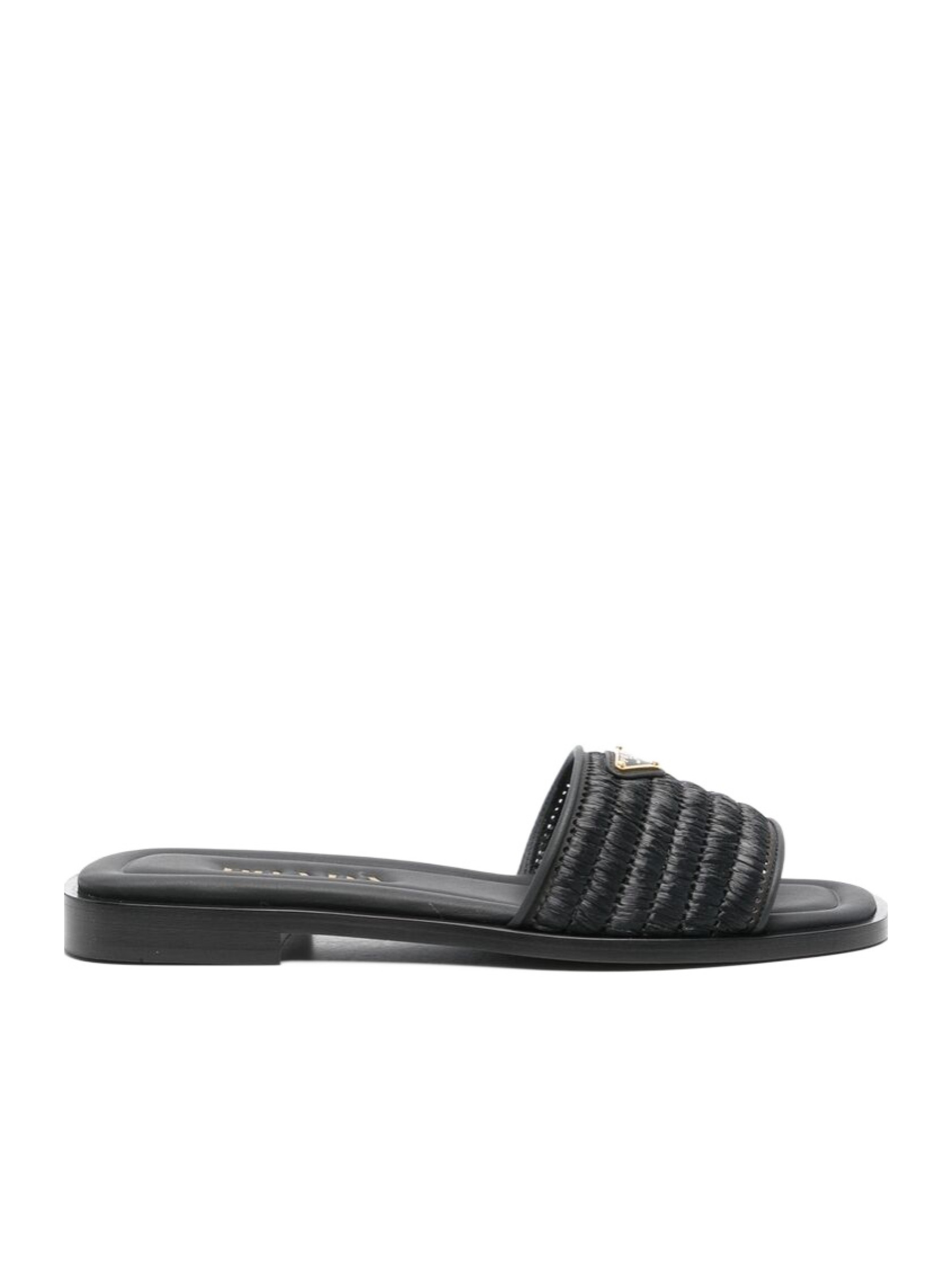 Prada Logo Plaque Square Toe Sandals | Senser US