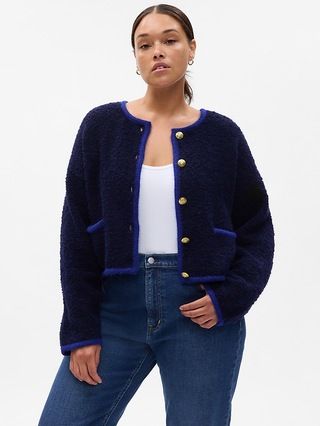 Boucle Cropped Sweater Jacket | Gap (US)