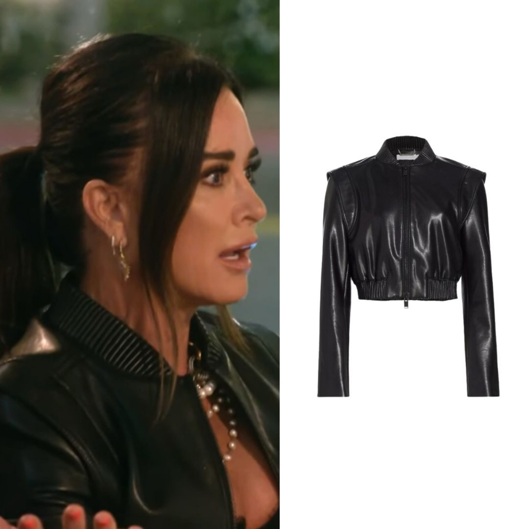 Kyle Richard’s Black Leather Jacket 
