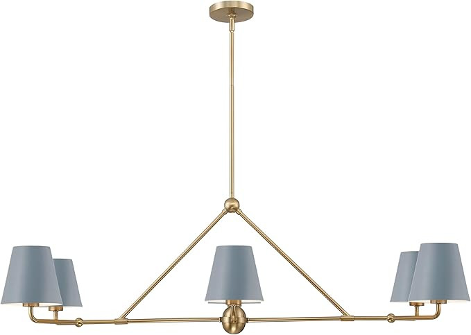 Crystorama Xavier 6 Light Vibrant Gold + Blue Linear Chandelier | Amazon (US)