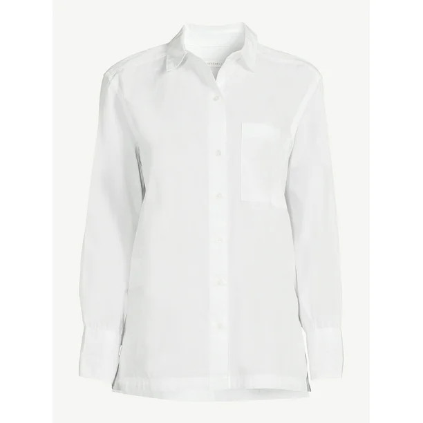 Free Assembly Women's Button Down Boxy Tunic - Walmart.com | Walmart (US)