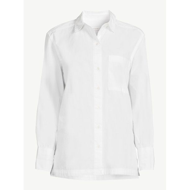 Free Assembly Women's Button Down Boxy Tunic - Walmart.com | Walmart (US)