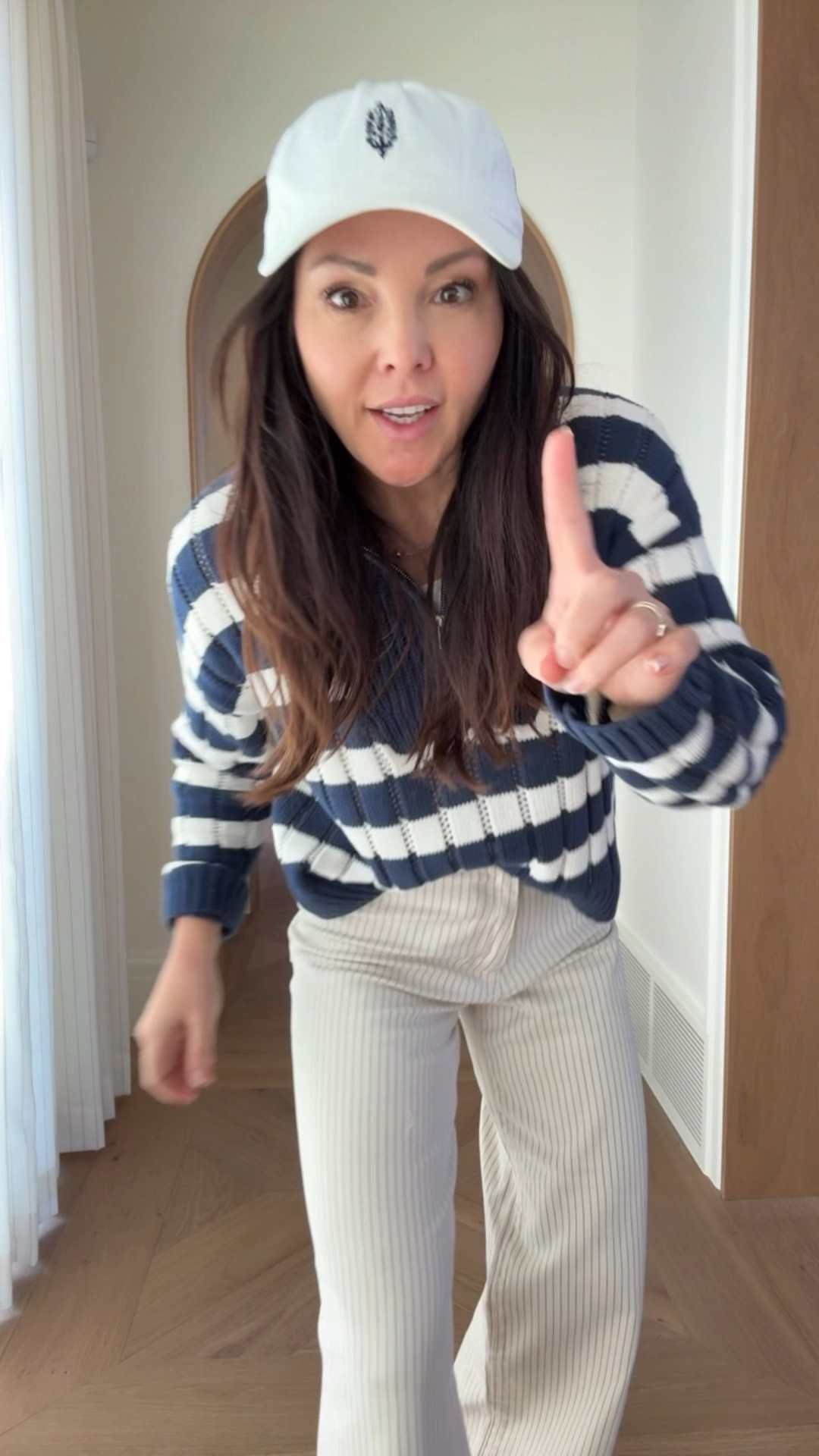 Blue and white pin strip wide leg jean with striped zip up sweater. 
Platform comfy clogs
White classic ball cap. 

Spring/summer outfits 
Patriotic outfits
Target fashion 
Target finds 

#LTKFindsUnder50 #LTKSaleAlert #LTKStyleTip