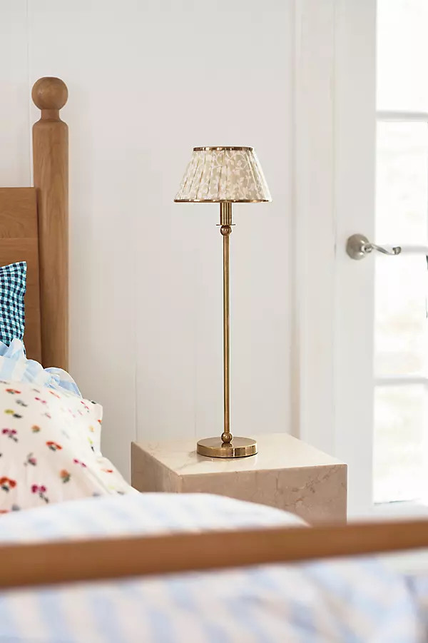Lee Ruched Printed Shade Brass Table Lamp | Anthropologie (US)