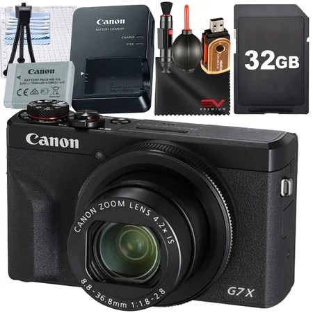 Canon PowerShot G7 X Mark III Digital Camera (Black) with SanDisk 32GB Memory Card + Cleaning Pen + SV Premium Accessory Bundle (International Version) | Walmart (US)