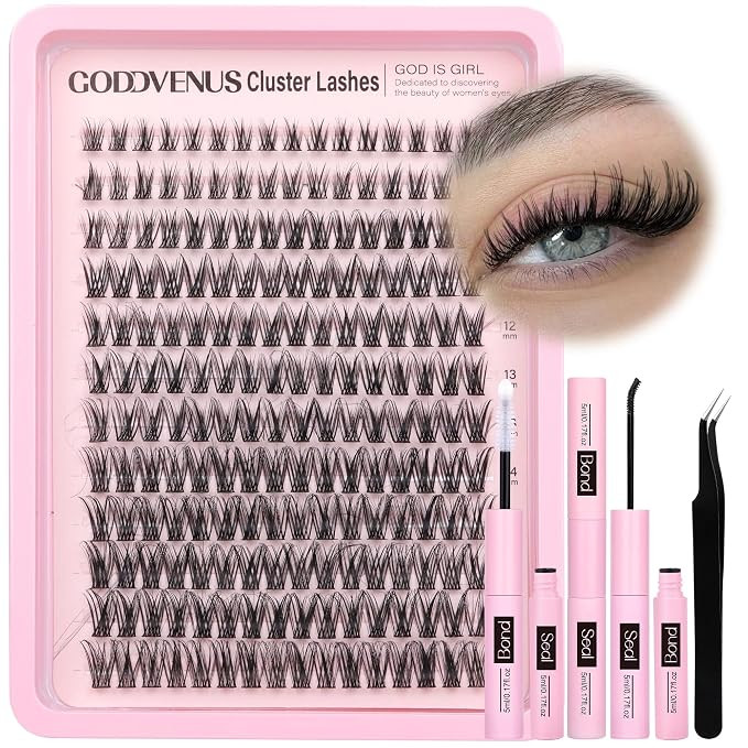 Goddvenus Lash Clusters Kit Wispy Lash Extension Kit Waterproof Lashes Clusters DIY Eyelash Clust... | Amazon (US)