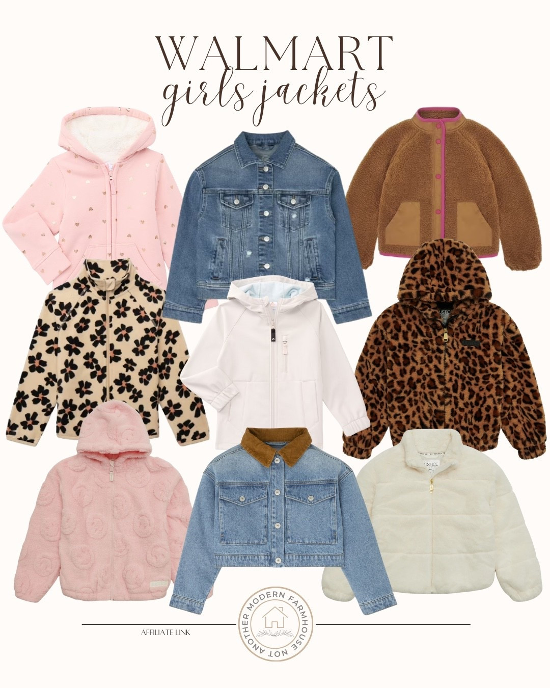 Girls affordable fall and winter jackets from Walmart! Sherpa, jean, denim, raincoat, trending styles 🧥 

 #LTKFindsUnder50 #LTKFindsUnder100 #LTKKids