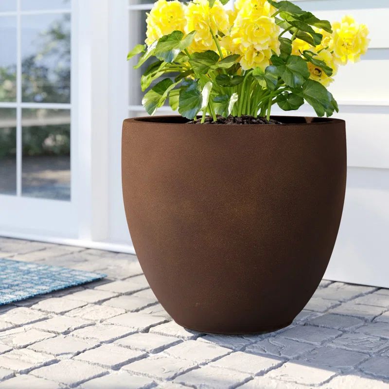 Acushnet Round Indoor/Outdoor Modern Pot Planter with Drainage Hole | Wayfair North America