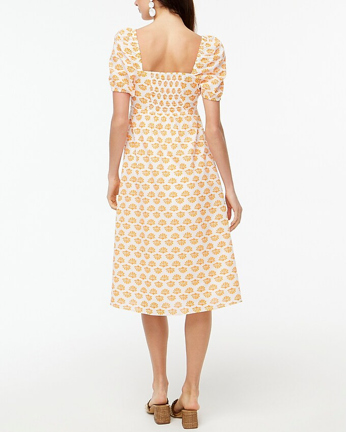 Puff-sleeve twist-front midi dress | J.Crew Factory