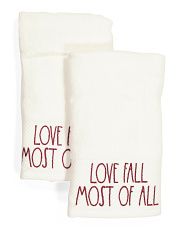 Set Of 2 Love Fall Most Of All Hand Towels | TJ Maxx