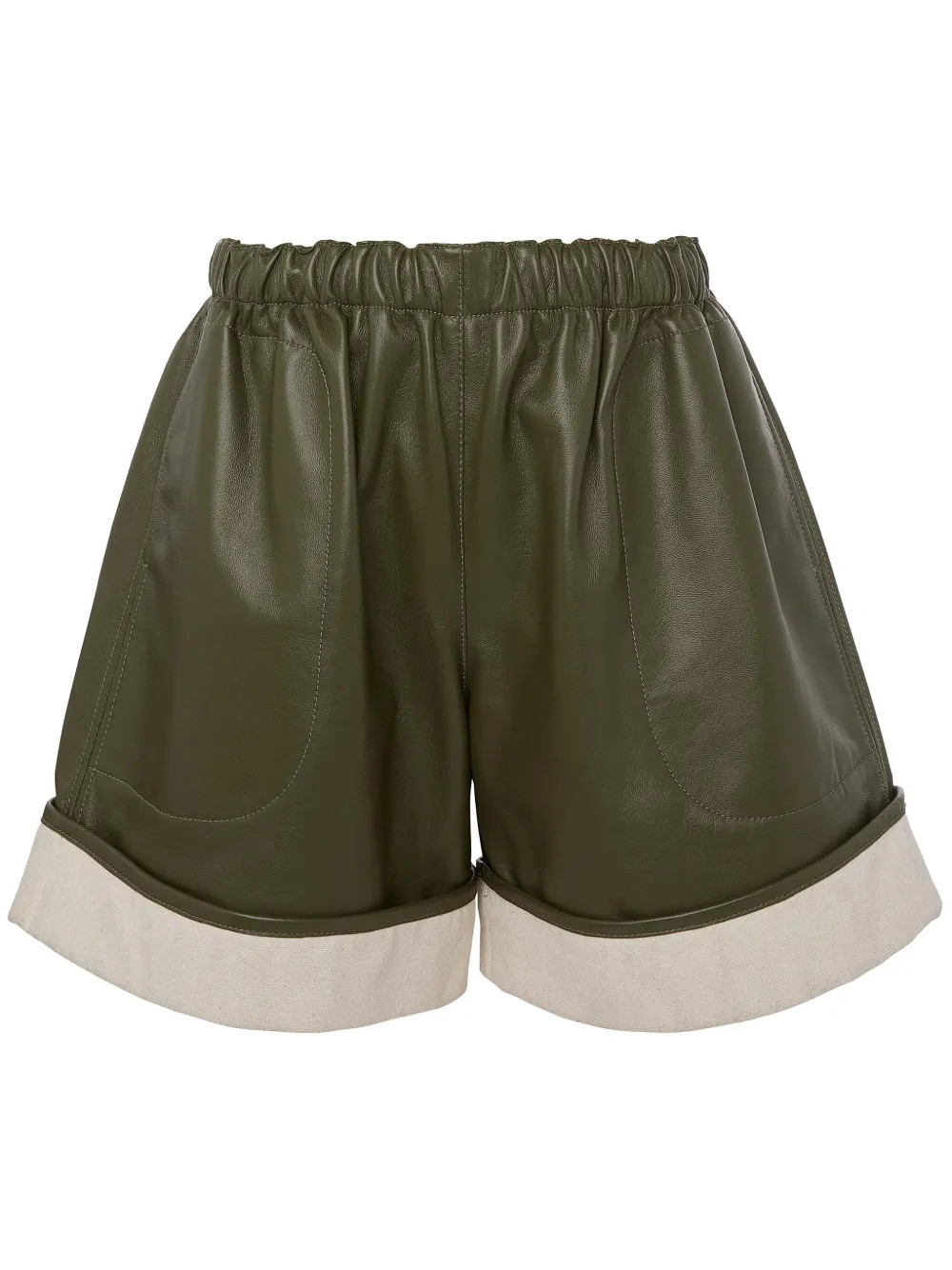 JW Anderson Short En Cuir à Ourlet Contrastant - Farfetch | Farfetch Global