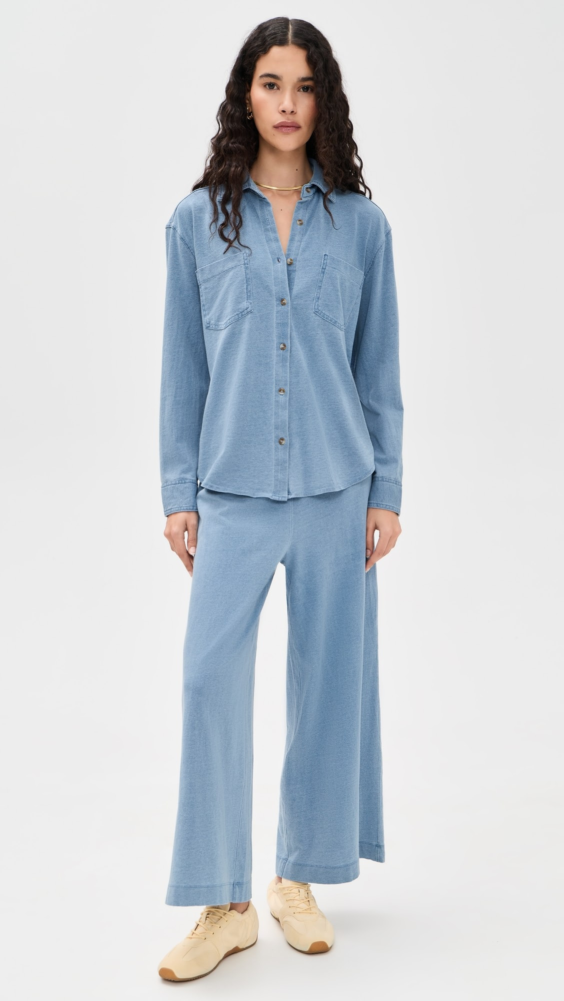 Reese Jersey Denim Button Up | Shopbop