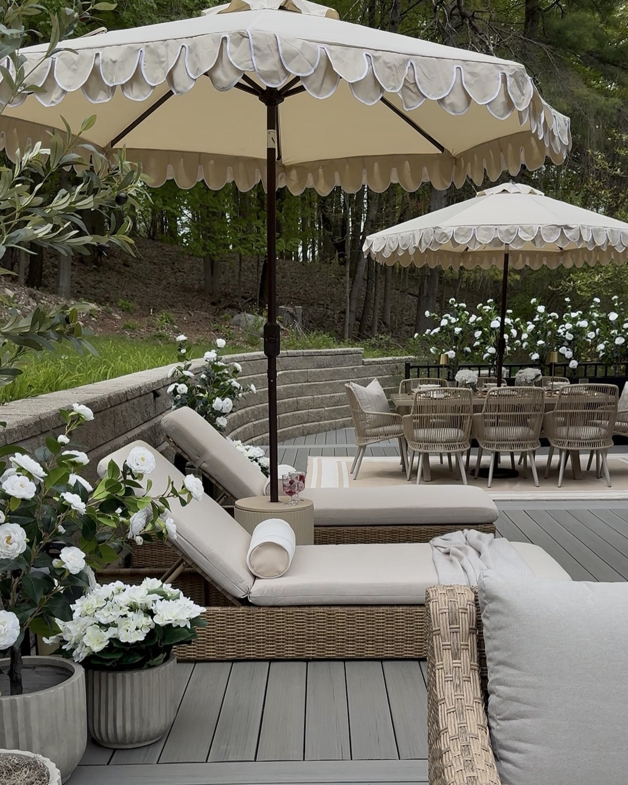 Outdoor Dining Setup You’ll Enjoy All Summer Long ☀️

Follow @farmtotablecreations on Instagram for more outdoor styling inspiration and favorite finds.

This patio setup turned out so cozy and elegant 🤍 From the scalloped umbrella to the woven dining chairs and neutral layered textures… every detail feels straight out of a summer magazine shoot. I linked the dining table, chairs, umbrella, outdoor rug, dinnerware, placemats, gold cordless lamps, and table decor ✨

Perfect for backyard dinners, slow mornings with coffee, or hosting family all summer long.

#outdoorfurniture #patiodining #scallopedumbrella #outdoorrug #amazonhomefinds

patio furniture | outdoor dining | scalloped umbrella | woven dining chairs | patio table | neutral outdoor decor | outdoor entertaining | summer patio | backyard inspiration | outdoor styling | patio refresh | amazon patio finds | patio rug | cordless table lamps | outdoor hosting | patio setup | neutral home decor | woven chairs | backyard makeover | outdoor table decor | patio season | deck decorating | summer entertaining | elegant outdoor spaces | outdoor living

#LTKSeasonal #LTKHome #LTKSaleAlert