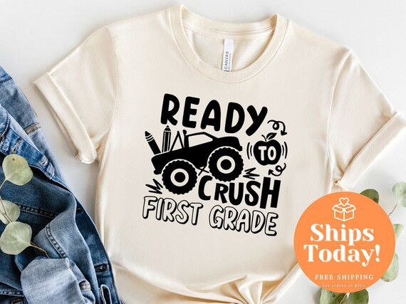 Ready to Crush First Grade Shirt First Grade Tee Funny Kids - Etsy | Etsy (US)