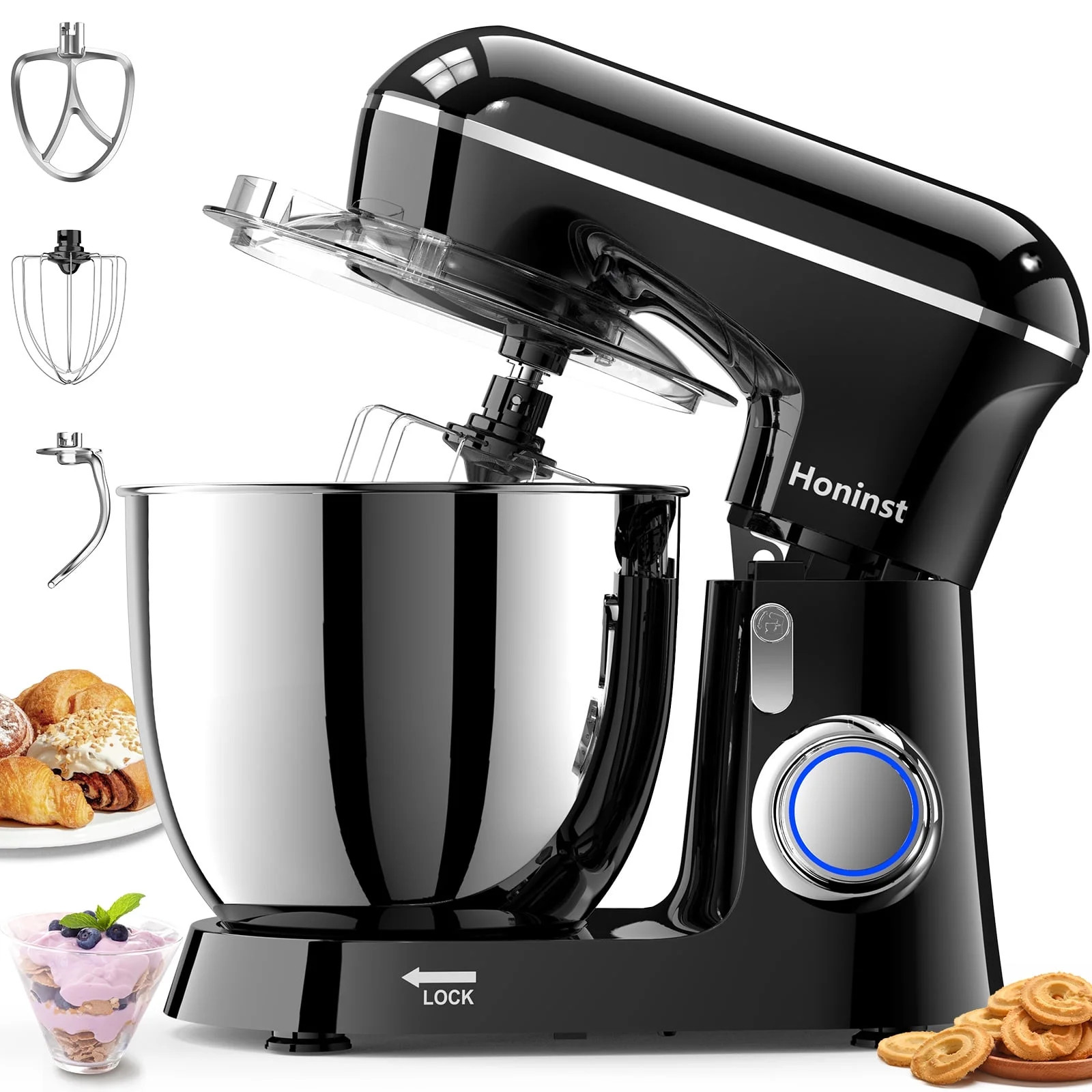Honinst 6.5 QT Electric Stand Mixer, 10+P Speeds Lightweight with Tilt-Head Kitchen Stand Mixer, ... | Walmart (US)