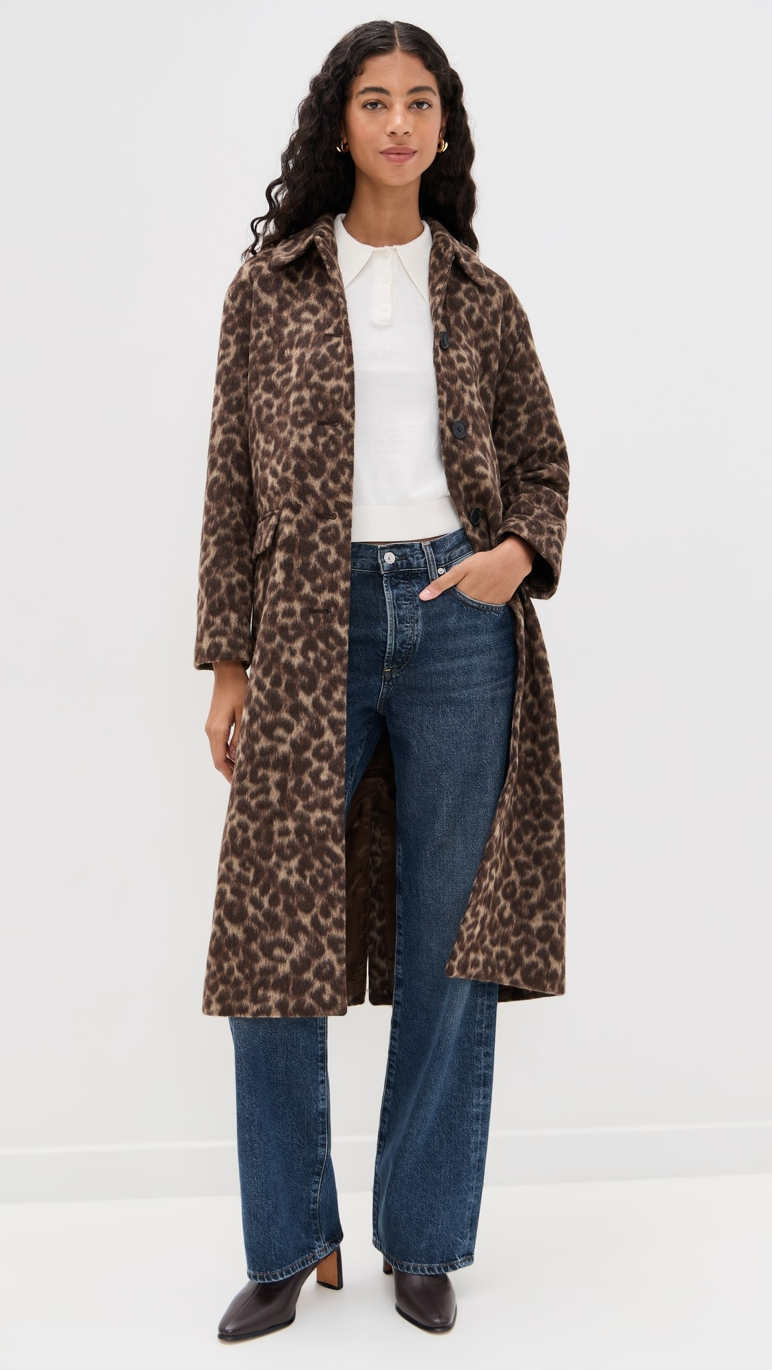Single Breasted Topcoat In Leopard Print | Shopbop