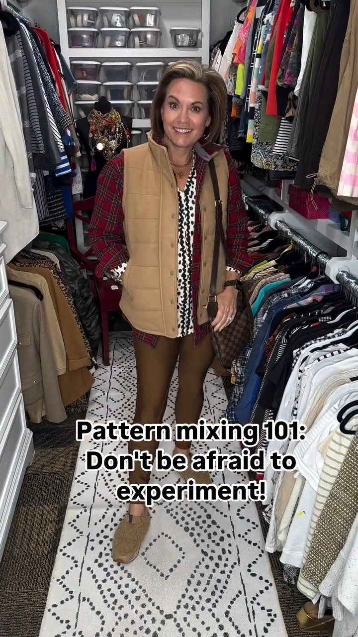 For me fall fashion is all about layering and mixing patterns! Today’s look combines brown pants, a cream and black leopard print blouse, and a bold red tartan plaid flannel. But why does this eclectic mix work?

My Secrets to Pattern Mixing:

1-Balance contrasting patterns with neutral pieces.
2-Mix scales: large plaid with smaller leopard print.
3-Unify with a cohesive color palette: earthy tones.
4-Add texture: vest and sneakers for depth.
5-Accessorize wisely: gold jewelry and neutral handbag.

👉 Save this post for your next outfit inspiration and let me know…do you like to mix patterns? 

🌟 Want to shop this outfit? 🌟

Comment “SHOP” below to get a DM with the link to my LTK! ⬇ 

⭐️⭐️ Don’t forget to follow me for the link! ⭐️⭐️

Pattern Mixing, Fashion, Outfit Inspiration, Style Tips, Color Harmony, Accessorizing, Confidence in Fashion, Wardrobe Fun Distressed jeans, cropped sweater vest, pattern mixing, leopard print belt, casual outfit, fashion tips, outfit inspiration, everyday style, Fall fashion, Layered look, Autumn style, Fashion inspiration, Street style, Cozy chic, Fashion tips, Pattern play

#FallFashion #PatternMixing #LayeredLook #AutumnStyle #FashionInspo #MixAndMatch #StreetStyle #CozyChic #FashionTips #PatternPlay