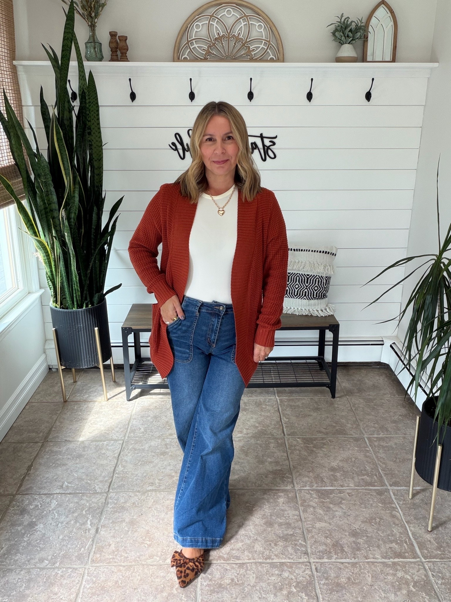 Fall outfit women over 50.
I'm wearing a size 8 in the jeans and a large in the sweater. Business casual, date night outfit
#LTKSaleAlert #LTKOver40
#LTKPetite

#LTKootd #LTKMidsize #LTKmomlife