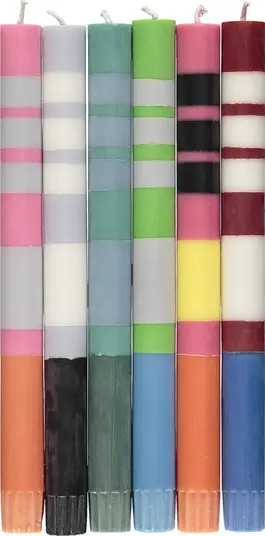 Assorted 6-Pack Stripe Dinner Candles | Nordstrom