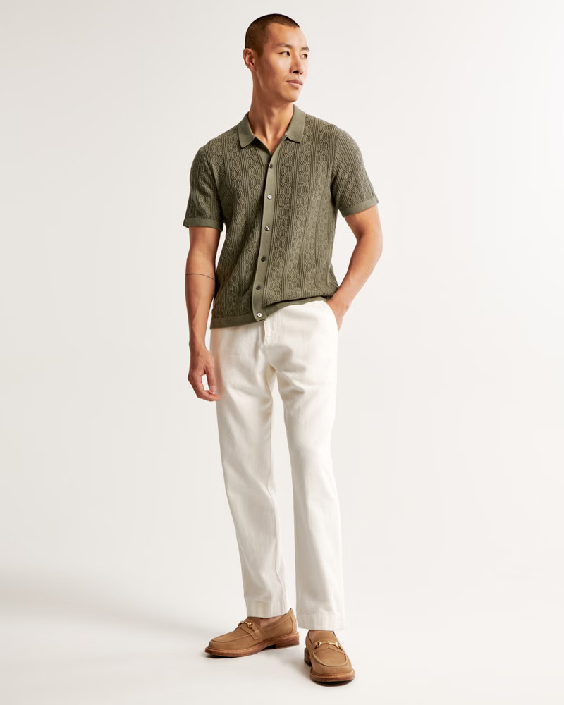 Stitch Button-Through Sweater Polo | Abercrombie & Fitch (US)