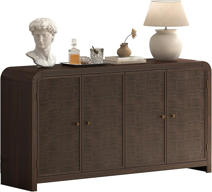 Oak&Sparrow Oak Sideboard Buffet Cabinet with Storage, 60'' Boho Buffets & Sideboards with Adjust... | Amazon (US)