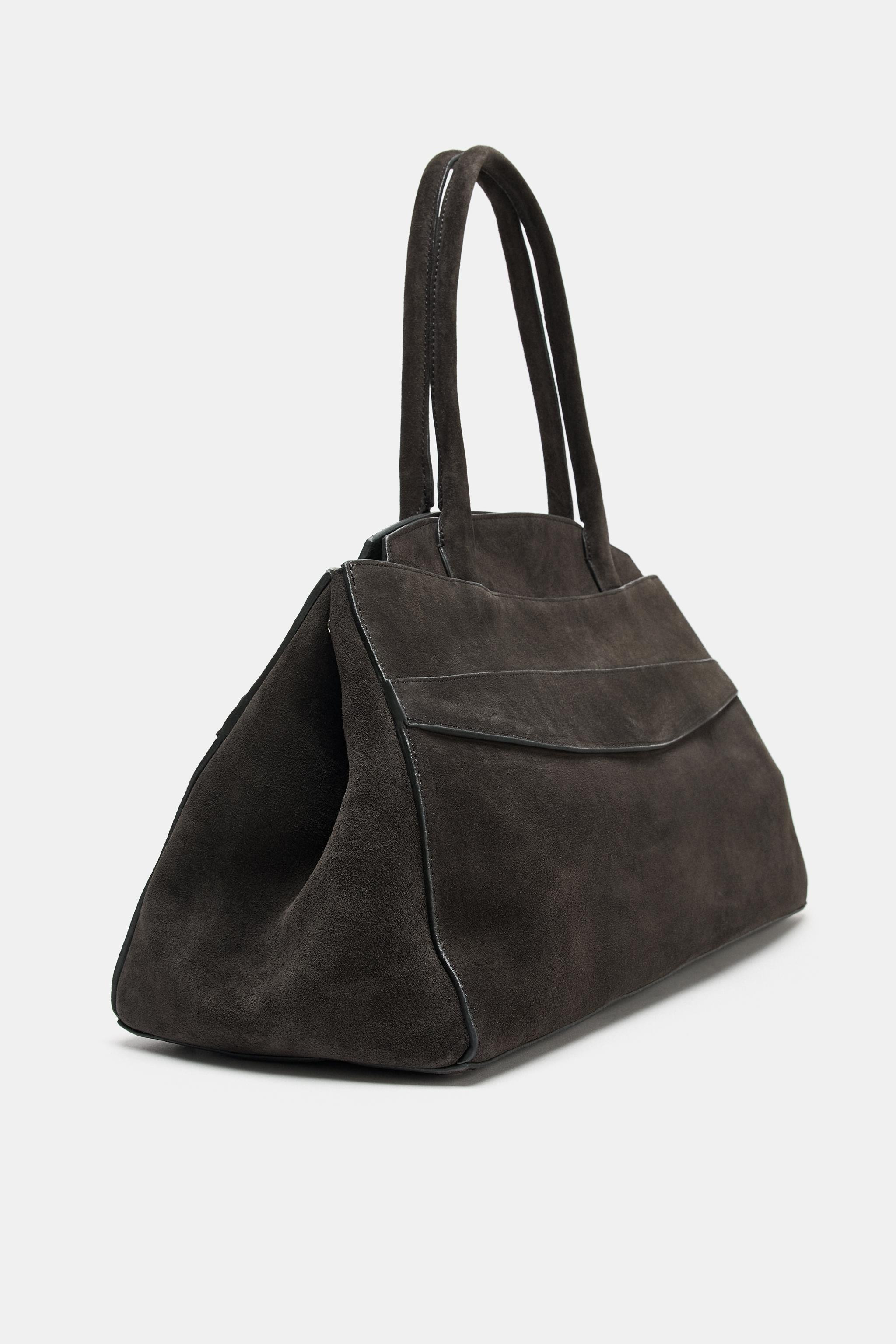 SPLIT SUEDE LEATHER SHOULDER BAG | Zara US