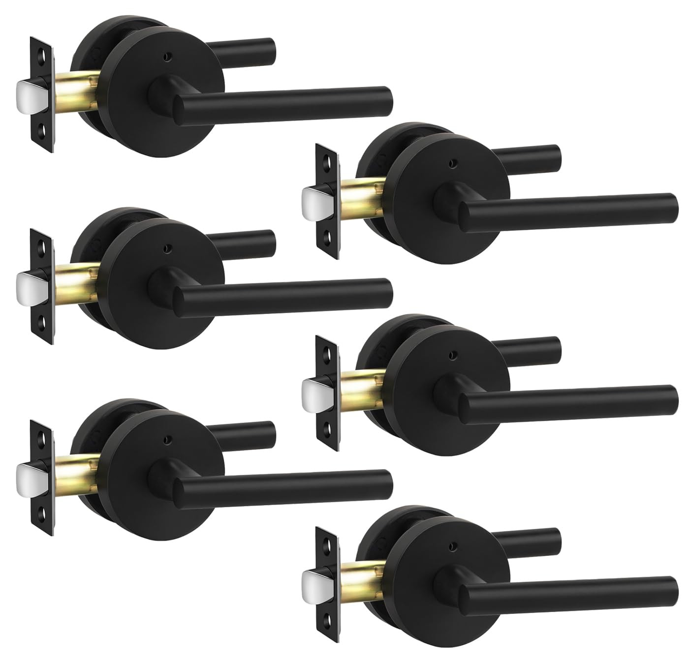 goldenwarm Black Door Handle Interior, Matte Black Privacy Lever Door Handle, Heavy Duty Interior... | Amazon (US)