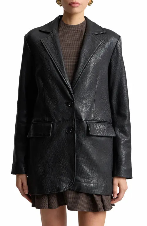 Avec Les Filles Relaxed Leather Blazer in Black at Nordstrom, Size X-Small | Nordstrom