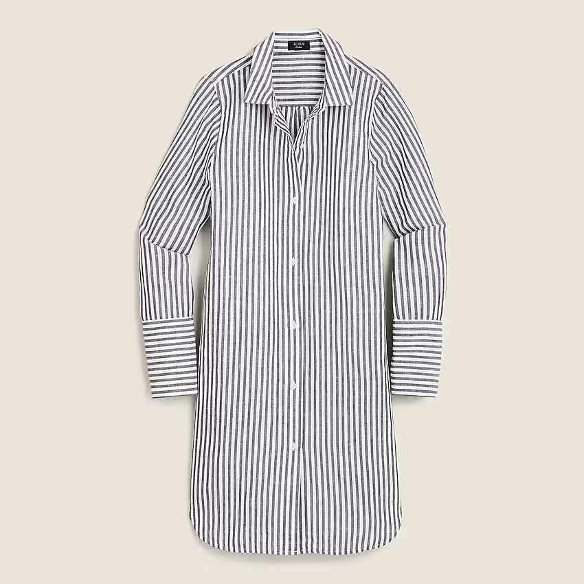 J.Crew: Cotton-linen Beach Shirt In Stripe For Women | J. Crew US