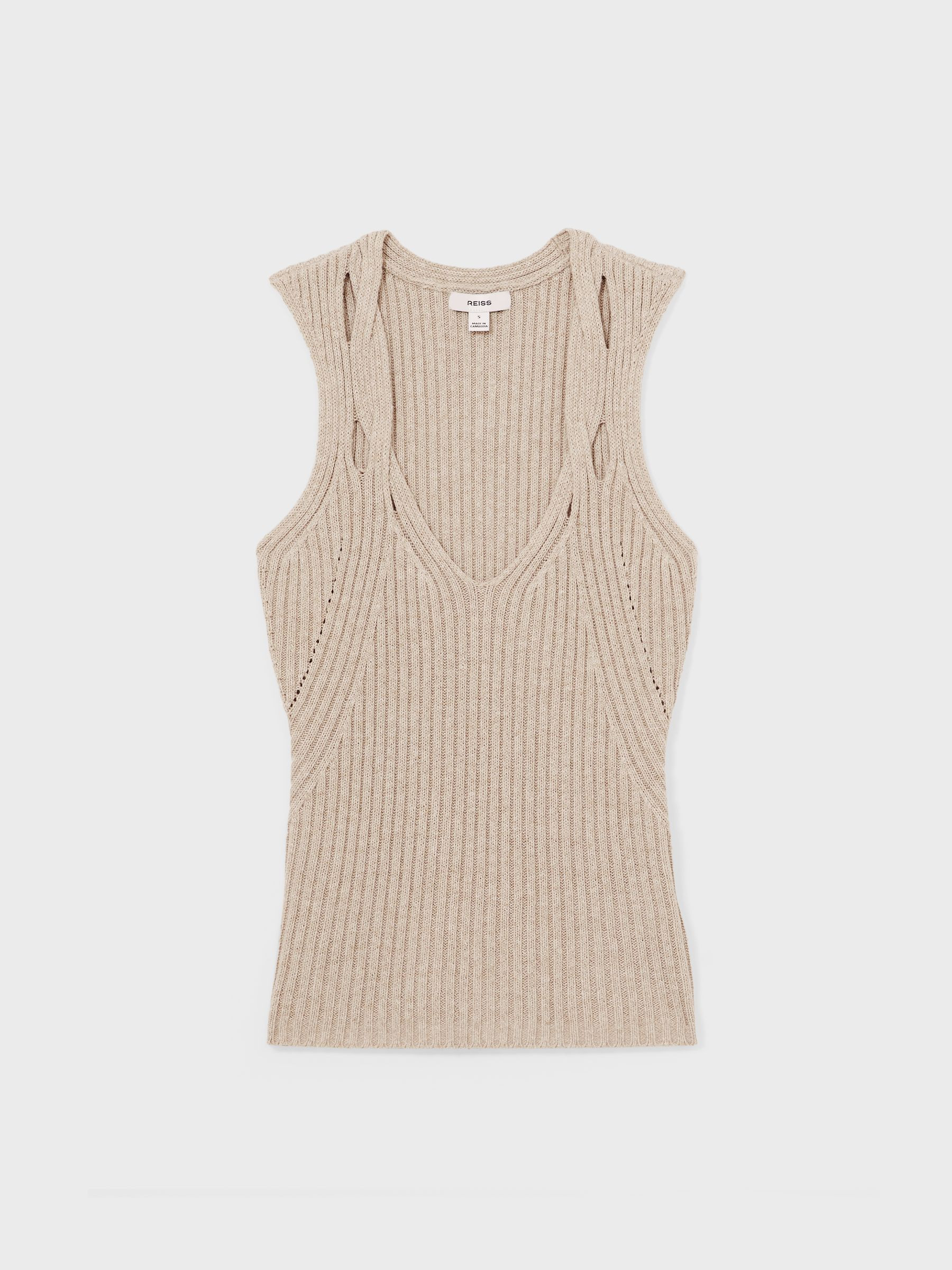 Twist Strap Knit Vest in Neutral | Reiss DE
