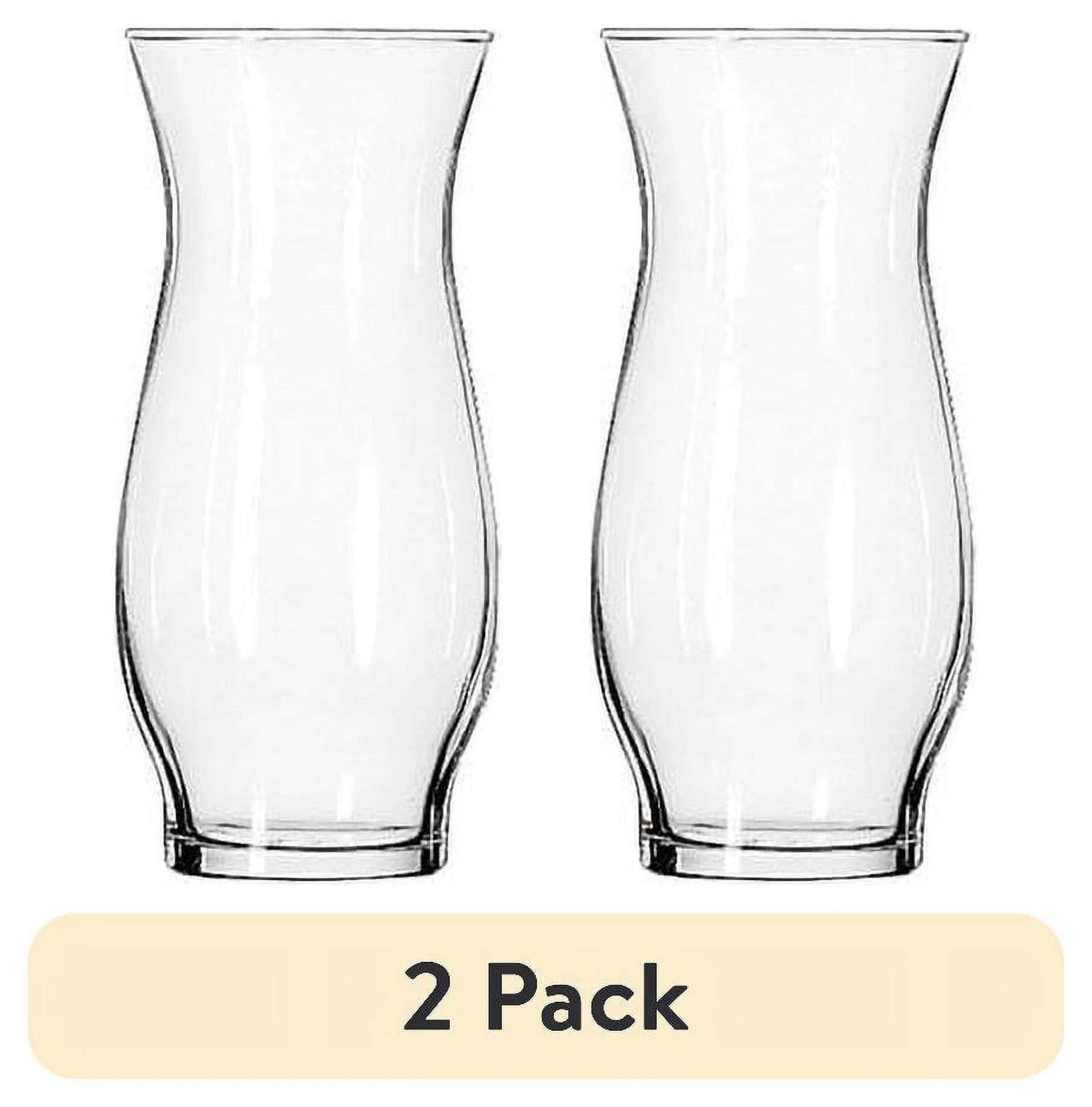 (2 pack) Libbey Clear Glass Hurricane Vase, 6.5 in - Walmart.com | Walmart (US)
