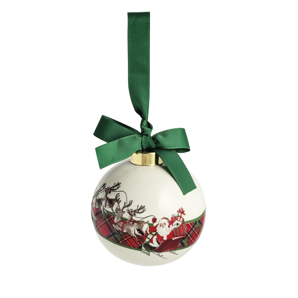Mud Pie Christmas Santa Tartan Stripe Ornament | Amazon (US)