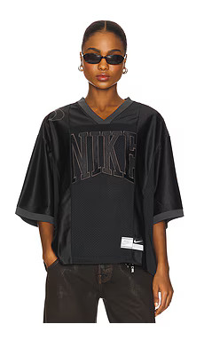 Nike Short Sleeve Graphic Jersey Top in Black & Anthracite from Revolve.com | Revolve Clothing (Global)