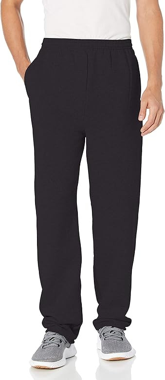 Hanes Men's EcoSmart Open Leg Fleece Pant with Pockets | Amazon (US)