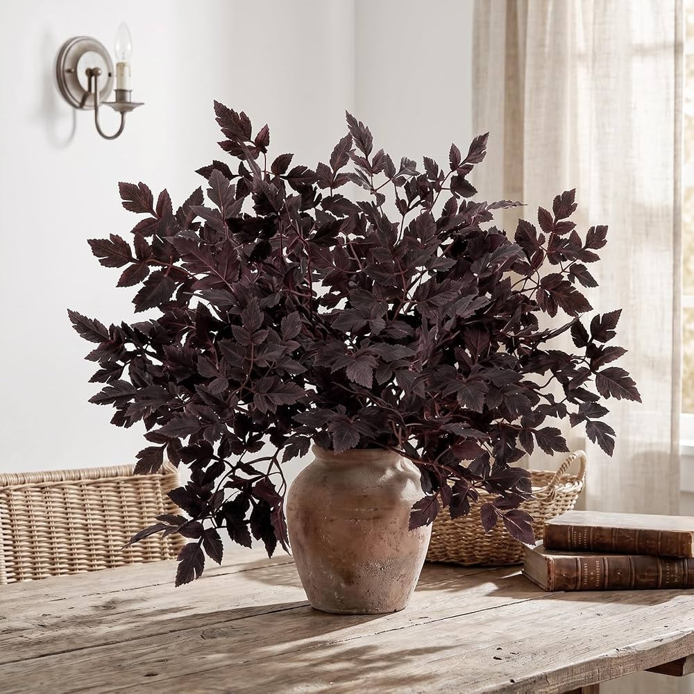 10 Pack Fall Stems 24" Artificial Plum Cimicifuga Leaf Spray Stems for Vase | Amazon (CA)
